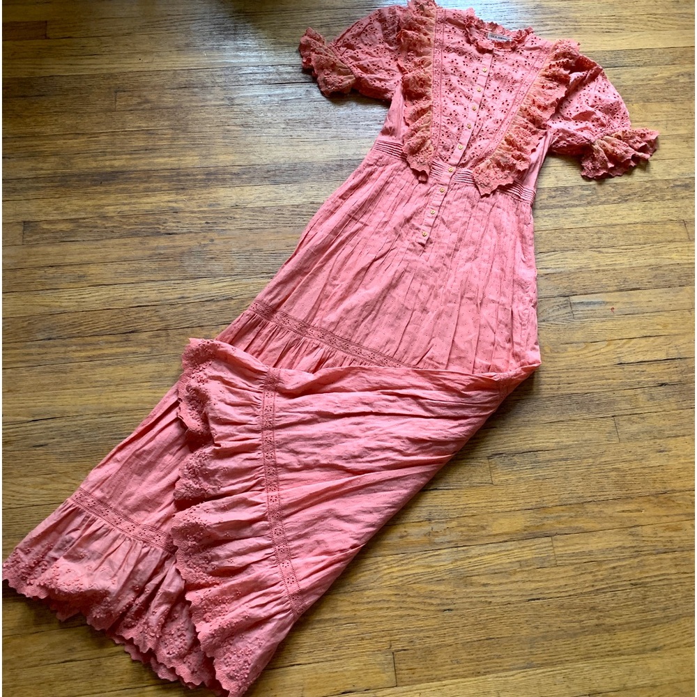 Ulla Johnson ‘Antique Pink’ Lace Maxi Dess - Picture 3 of 12